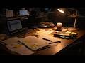 Desk Lights Still On with Unfinished Work – Tokyo After Hours