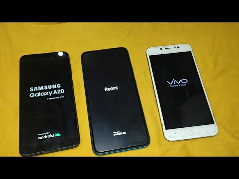 Samsung A20 vs Redmi 9A vs Vivo v5s reboot speed test / redmi, Vivo Bootanimation test / Mobile Fun