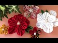 【100均材料だけで つまみ細工】作り方髪飾り kanzashi 成人式 卒業式 七五三などに(^-^)