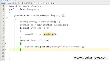 249. Getting String 1D Array input from user in Java Programming (Hindi)