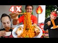 4 X Spicy FIRE RAMEN Challenge 🔥🥵 EXTRA THAI CHILIES🌶️ @The Food Ranger @Best Ever Food Review Show​