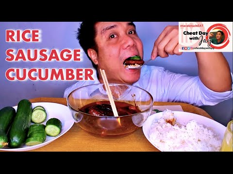 RICE + SAUSAGE + CUCUMBER | Mukbang Eating Show | Cheat Day with Jay