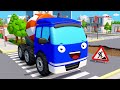 Cement Mixer Truck in the City - Construction Vehicles - Bip Bip Cars &amp; Trucks Cartoon for Kids