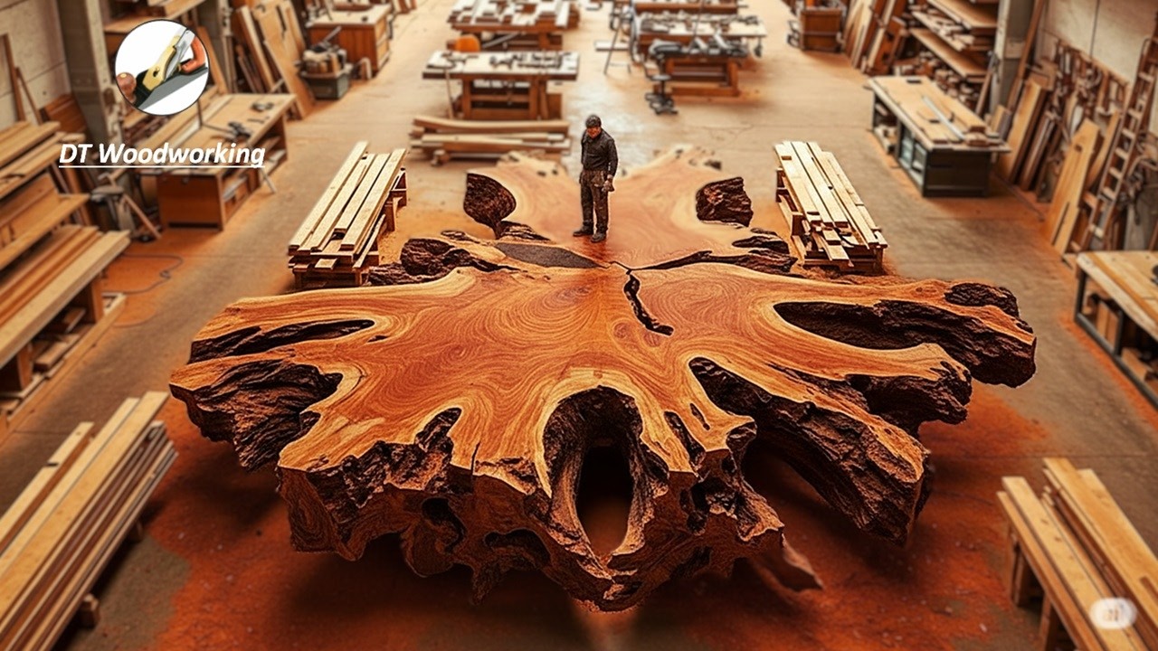 The Incredible Transformation: Turning Solid Redwood Planks into a Unique & High Value Coffee Table!