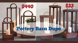 Pottery Barn Dupe Easy DIY dollar store wooden lanterns you can make yourself for so much less!