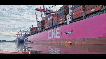 MV ONE Crane Alongside the CTA Container Terminal in Hamburg, Germany