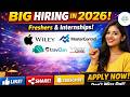 🚀 Apple, Wiley, SoftwareOne & More Hiring 2026 😱 Freshers & Internships | Apply Now 💼✨