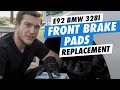 DIY How to replace front brake pads on 2006-2012 bmw 328i e90, e91, e92, e93