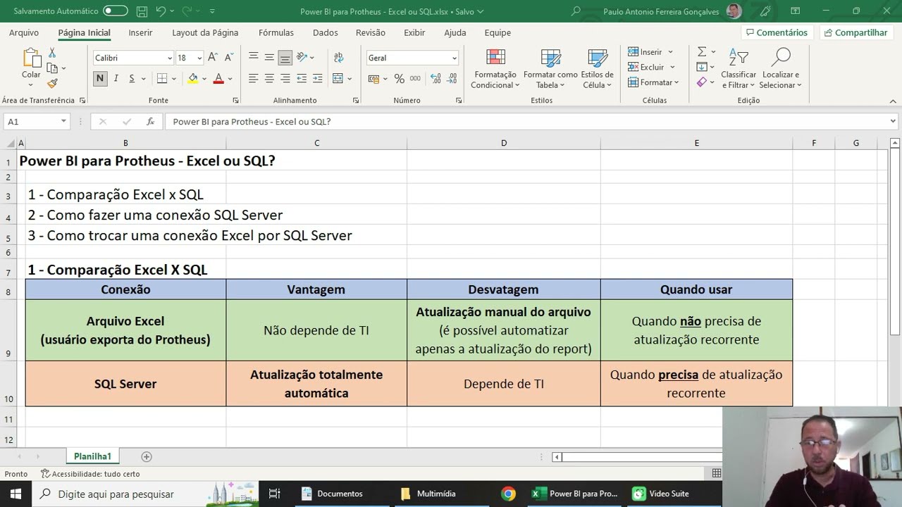 Dicas de Power BI para Protheus: Convertendo fontes Excel em Queries SQL
