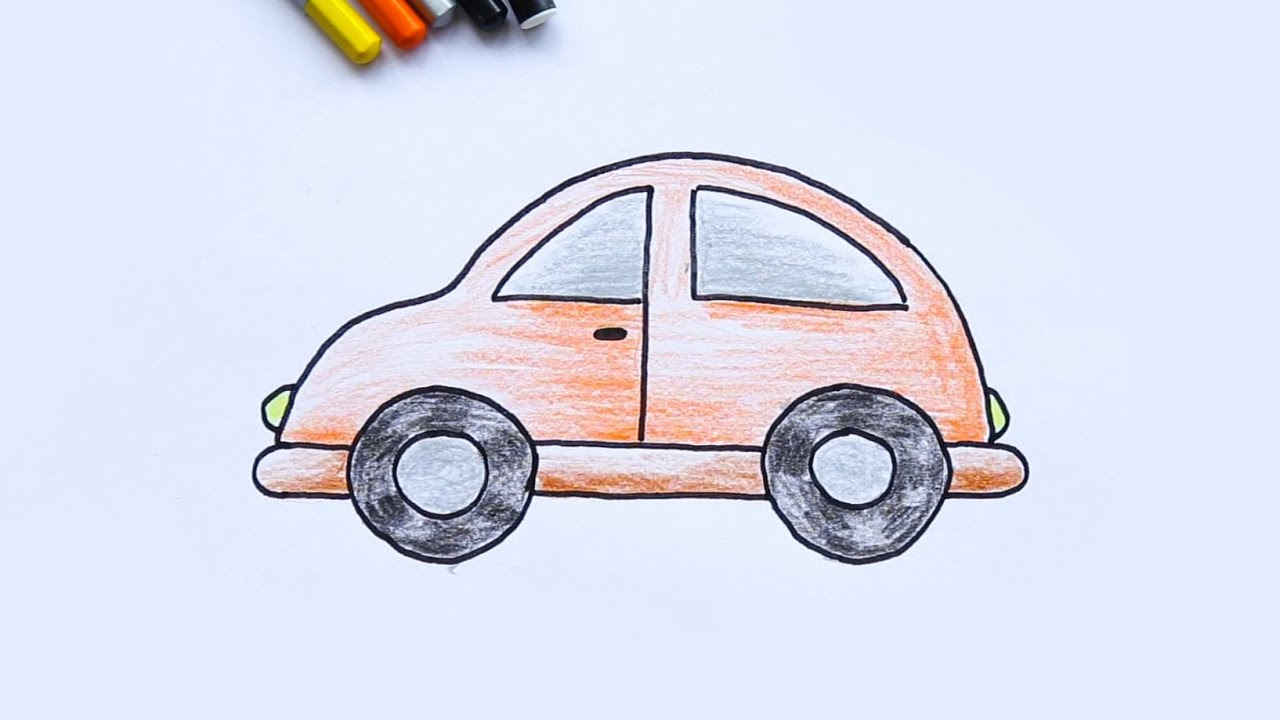 Draw and Coloring car - Tập vẽ và tô màu xe ô tô - YouTube