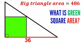 Can you find area of the Green shaded Square? | (Square in a triangle) | #math #maths #geometry