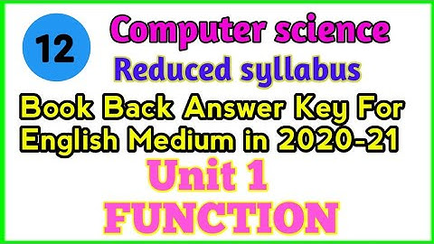 12th Computer Science Unit 1 Book Back Answer Key Reduced Syllabus for English Medium. #answerkey