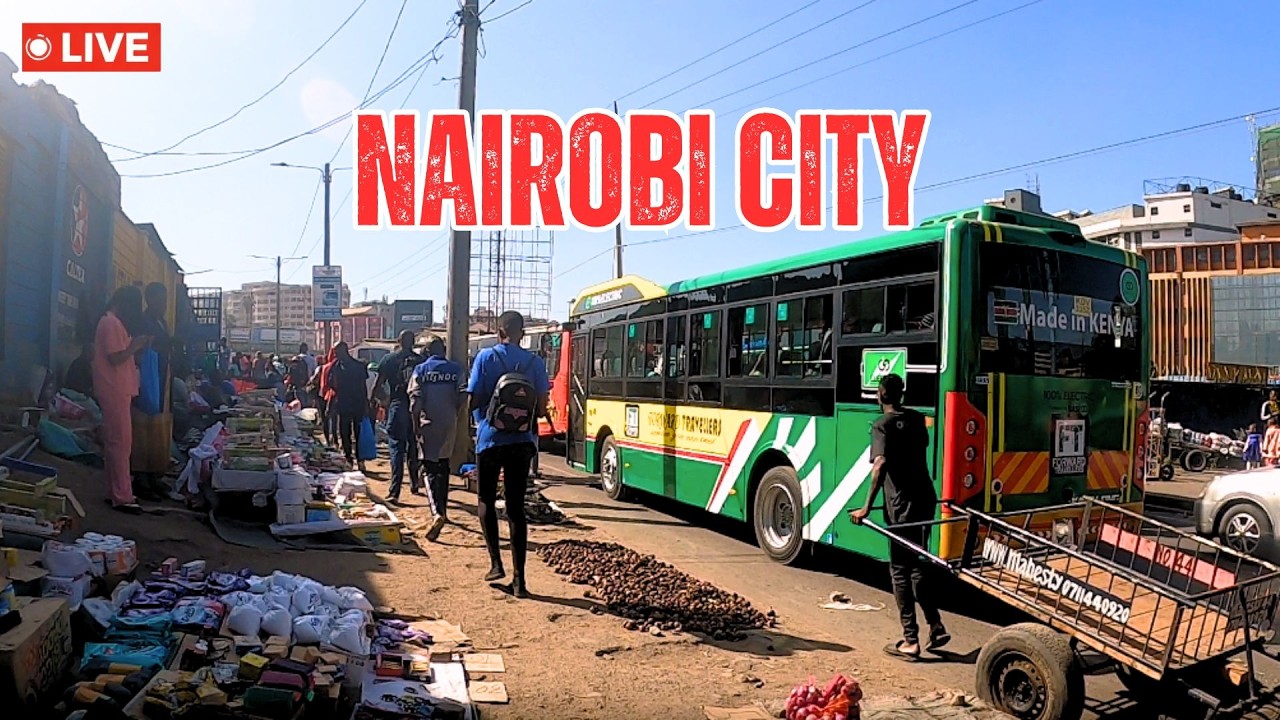 LIVE Walking in Nairobi CBD | City Hustle, Matatu Culture & Street Life Tour, i went to KICC Rooftop