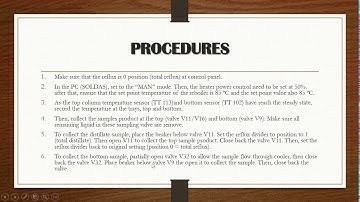 PRE-LAB 1 : DISTILLATION COLUMN (BATCH COLUMN AT TOTAL REFLUX)
