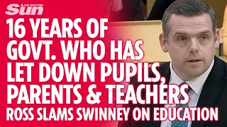 Douglas Ross slams &#39;same excuses&#39; from John Swinney over education