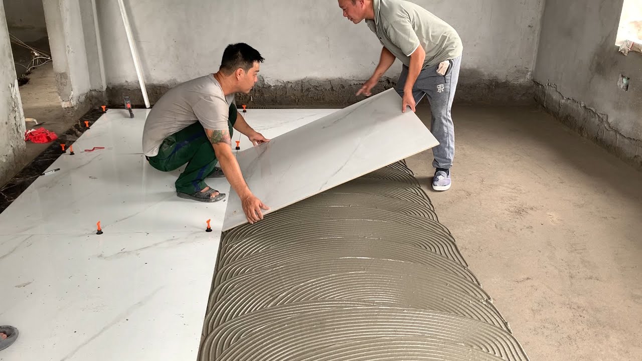 Modern Creative Bedroom Floor Construction Techniques Using Large Size