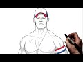 How To Draw John Cena Step By Step WWE 