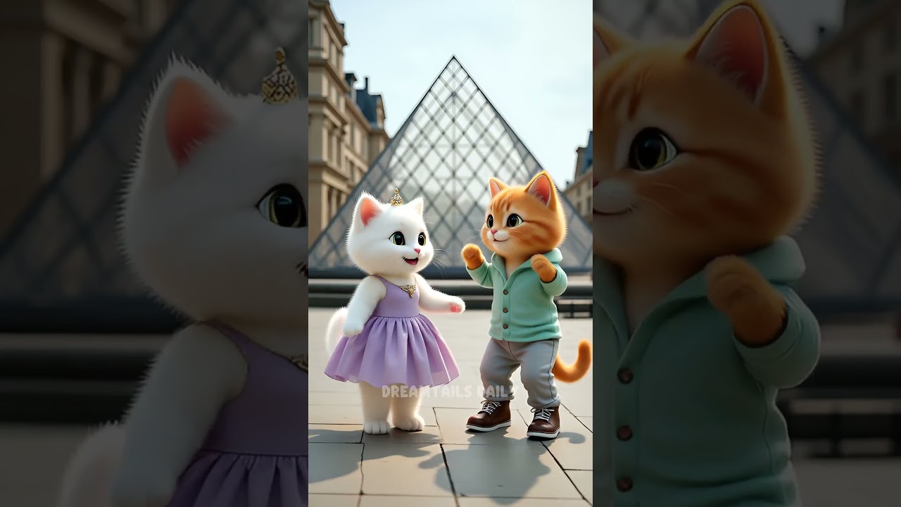 Adorable Cat Dance in Paris 😻 Eiffel Magic 