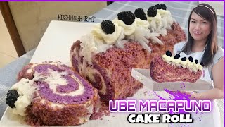 [Sub] Red Ribbon Ube Macapuno Cake Roll | Ube Cake With Cream Cheese | Ube Purple Yam