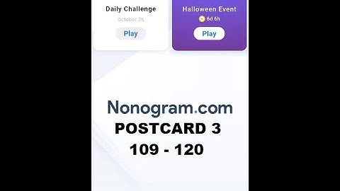 Casually play Nonogram.com Halloween Event 3rd Postcard level 109-120 (almost) no commentary