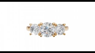 Trilogy - Three-Stone Round Diamond Gold Ring | Free Shipping to Australia & New Zealand