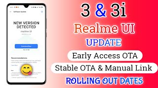 Realme 3 & 3i Realme UI Early Access OTA & Stable OTA Update & Manual Link Release Date's !!