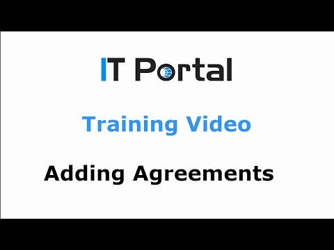 Adding Agreements in the IT Portal