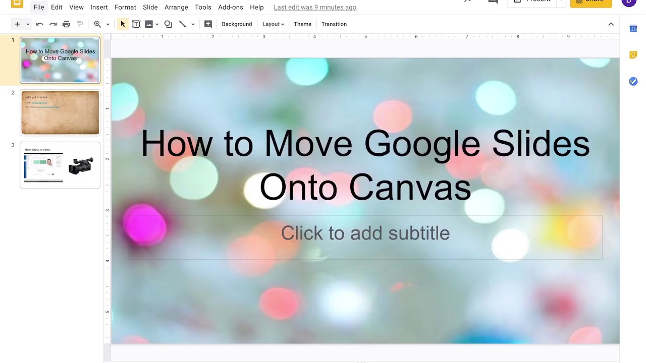 how to add a google slide assignment in canvas