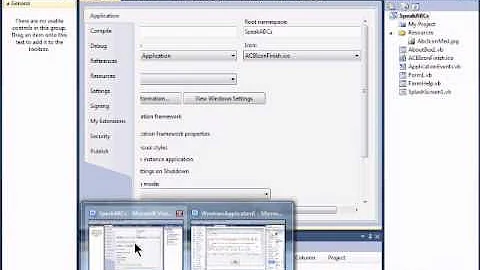 Visual Basic 2010 Express Tutorial 26 - Adding An Icon - Application & Windows - SpeakABCs 10/11