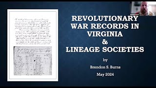 GRIVA: Brendon S. Burns: Revolutionary War Records in Virginia and Lineage Societies