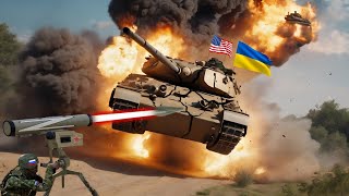 Жестокая засада! Российские ракетные войска взорвали колонну танков M1A1 Abrams, направлявшуюся в Ук