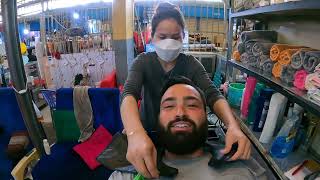 Cambodian Hair Shampoo Experience in Phnom Penh, Cambodia 🇰🇭 (Central Market Tour)