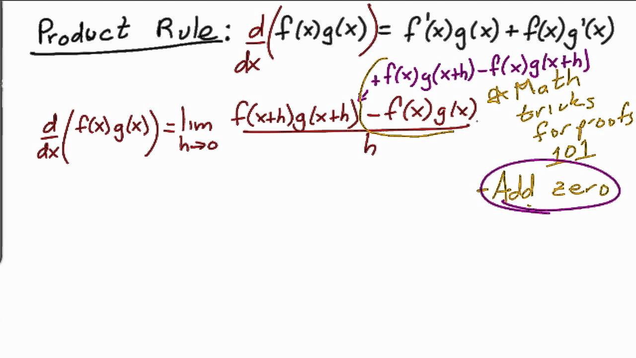 Product Rule Proof Youtube