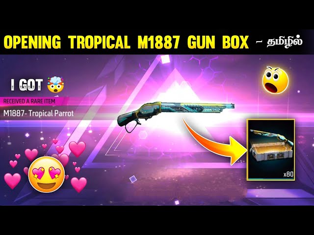 😱 OPENING TROPICAL PARROT M1887 GUN CREATES 🔥 | I GOT TROPICAL M1887 💥 | OPENING TROPICAL GUN BOX class=