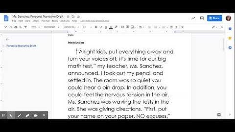 Ms. Sanchez Personal Narrative Draft - Google Docs