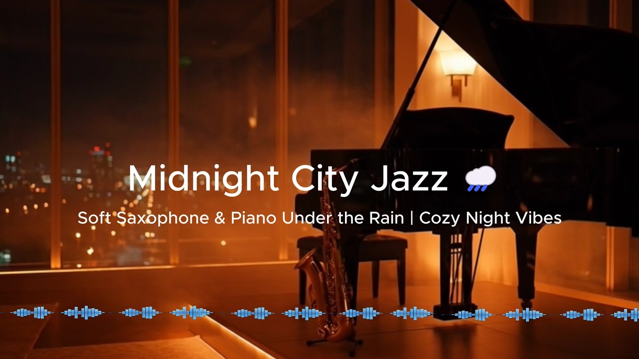 City Night Jazz 🌆 Smooth Saxophone & Piano | Rainy Skyline Ambience for Relax & Study