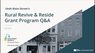Rural Revive and Reside Grant Round 2 Q & A