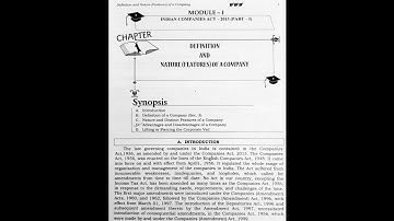 SYBCOM SEM 4 | BUSINESS LAW NOTES | MODULE:1 THE COMPANIES ACT 2013, (PART-1) |STUDY POINT