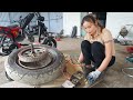 Timelapserepairs and restores complete electric motorbike 4 stroke engine motorbike  genius girl