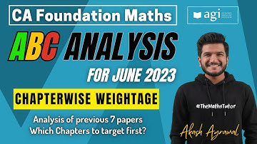 ABC Analysis CA Foundation Maths Stats for June 2023 | Chapterwise weightage Maths | Akash Agrawal