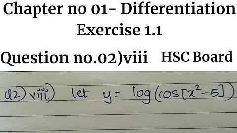 Question no 2) viii- Exercise 1.1 - Differentiation ✓ Class 12 Maharashtra Board- HSC Board 12 Maths