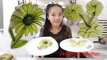 Cách cắt tỉa hoa đơn giản từ dưa leo | how to prune flower from cucumbers| yêu thích ẩm thực