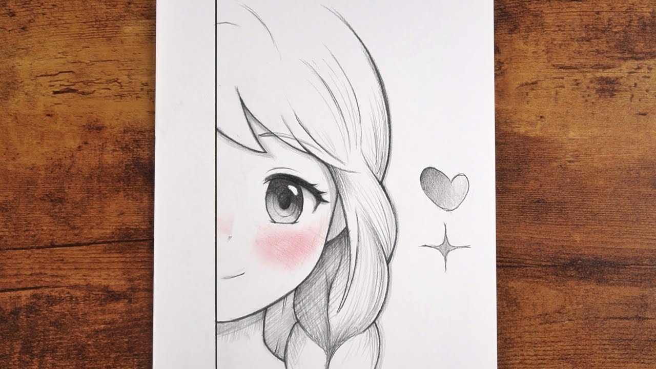 How to Draw a Cute Anime Girl | Easy Pencil Sketch - YouTube