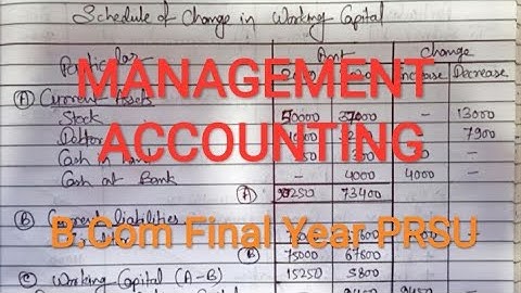 MANAGEMENT ACCOUNTING B.com Final Year PRSU Answer Sheet Year 2020-21 B.Com3rd Year Answer Sheet