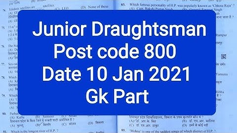 Hpssc Hamirpur Junior Draughtsman Post code 800 Gk Part