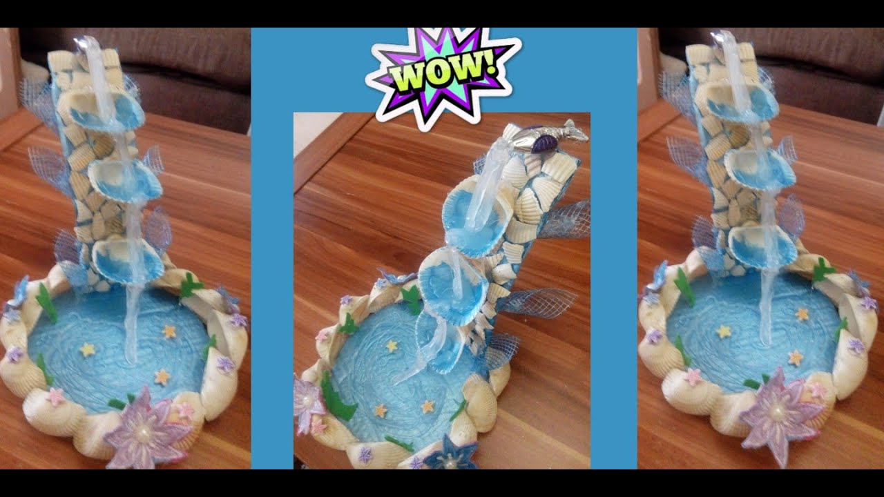 طريقه عمل شلال من الصدف /تحفه بجد