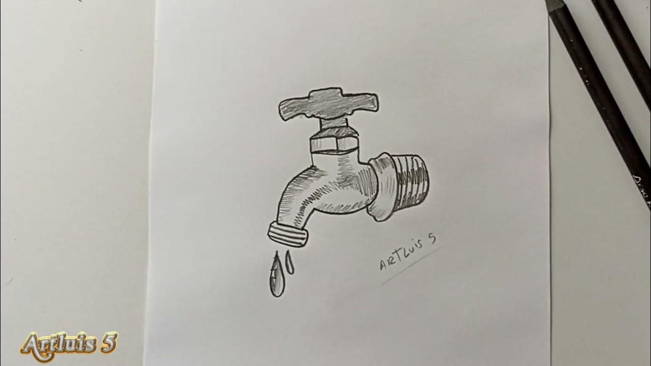 How to draw a tap water YouTube