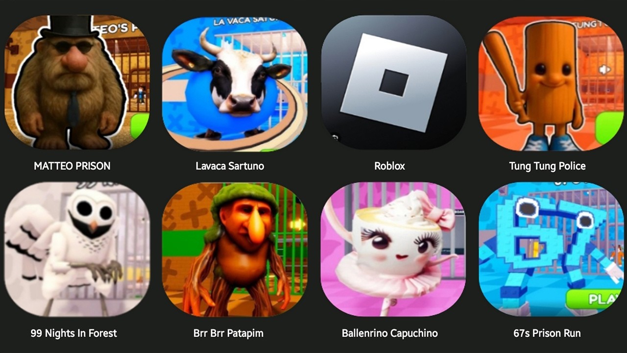 BRR BRR PATAPIM,TUNG TUNG POLICE,ROBLOX,TRALALERO TRALALALA,BOMBOMBINIS,TRULIMERO TRULICHINA