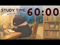 60 Minute Timer 🌙 Focus Up with Mocha | Night Study Room Lofi Timer