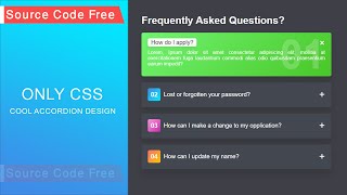 How to Create an FAQ Page | Design a Simple Accordion Web Page Using HTML And CSS